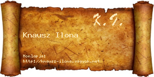 Knausz Ilona névjegykártya